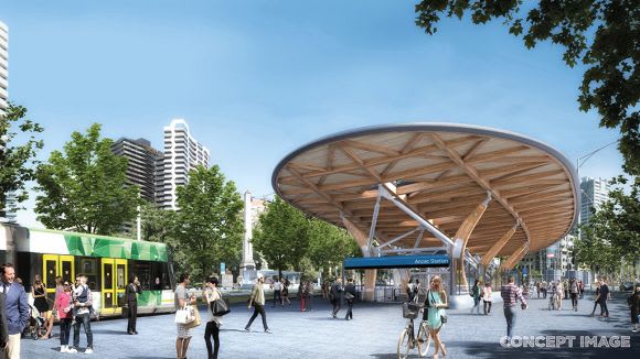 Anzac entrance - image: Rail Projects Victoria Melbourne Metro's finalised station designs unveiled