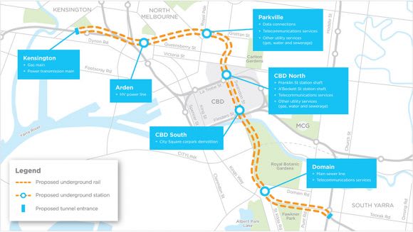 Overview of early works package components: www.melbournemetro.vic.gov.au Early works package contract signed for Melbourne Metro and other national rail news