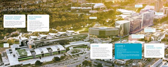 An overview of Adelaide BioMed City - image: Commercial & General Adelaide's Bragg Centre for Proton Therapy unveiled