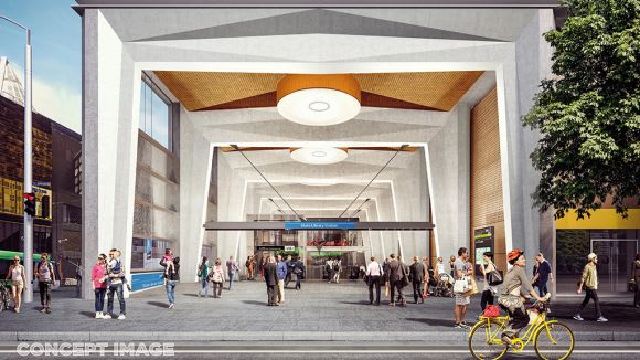 State Library Swanston Street entrance - image: Rail Projects Victoria Melbourne Metro's finalised station designs unveiled