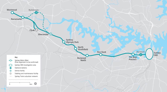 Confirmed and potential station locations for Sydney Metro West NSW Government confirms Sydney Metro West's station locations