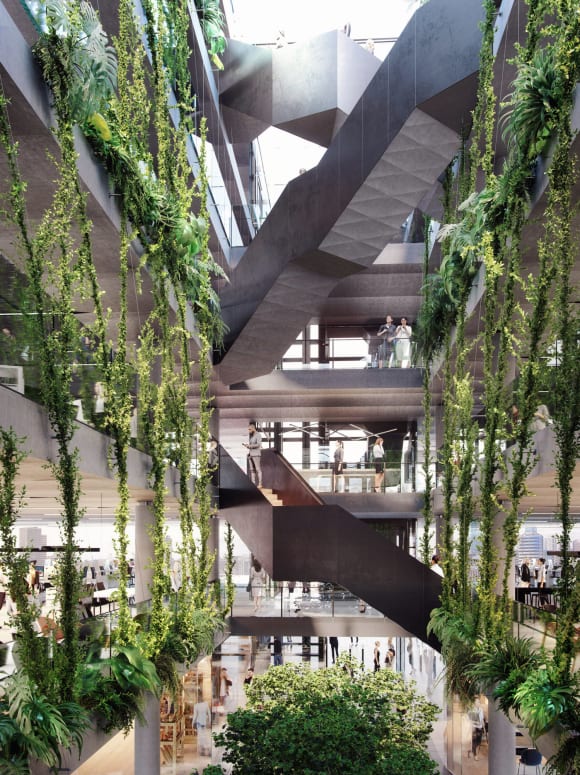 Market Lane atrium. Credit: Elenberg Fraser Elenberg Fraser's Vicki Karavasil discusses Market Lane's biophilic design approach