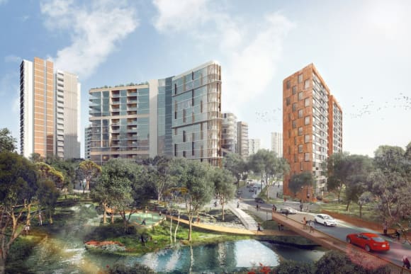 Rendering of the Ivanhoe Housing Estate in Macquarie Park, Sydney Architecture as a tool for social change