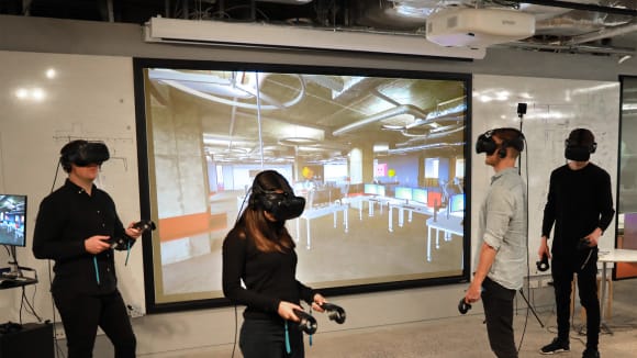 Users experiencing VR in the studio Introducing BVN REAL: Off-the-plan virtual reality house viewings are here