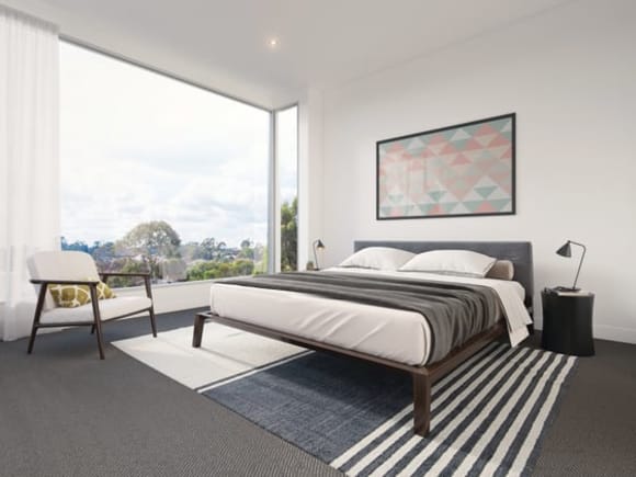 Cape & Cartmell apartment bedroom. Image supplied. Live, work and play local – enjoy the convenience of living in a 20-minute neighbourhood