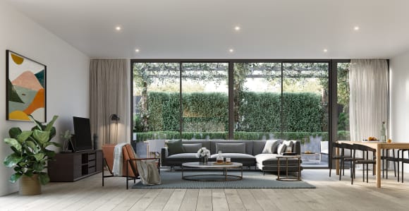 Living area in one of the Lumiere residences. Image credit: Lowe Group Living area in one of the Lumiere residences. Image credit: Lowe Group