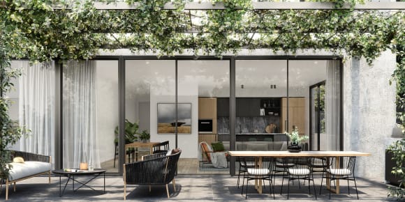 One of Lumiere's expansive outdoor courtyards. Image credit: Lowe Group One of Lumiere's expansive outdoor courtyards. Image credit: Lowe Group