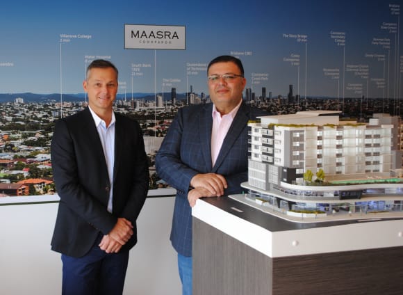 Adrian Parsons and Anthony Karam Construction of Maasra Apartments has commenced following design iteration finalisation