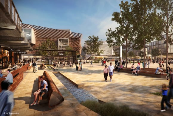Rendering of civic space in Merrifield’s city centre. How close is Melbourne to becoming a Polycentric city?