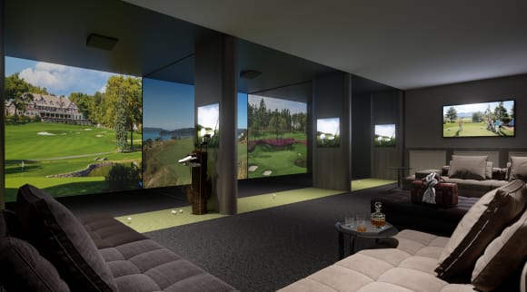 The Landmark's golf simulator. Credit: A+ Design Group How to make strata fees work in your favour