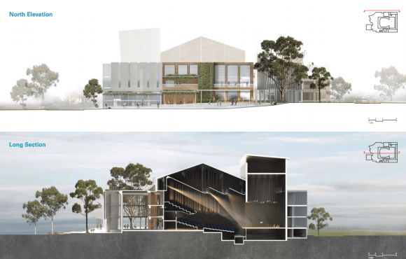Cox Architecture's concept design. Credit: Cox Architecture Three designs shortlisted for Sutherland Entertainment Centre's refurbishment