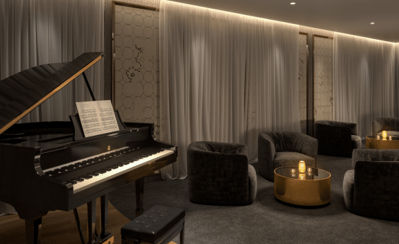 On-site music room. St Leonards' new 43-storey tower 'The Landmark' commences construction