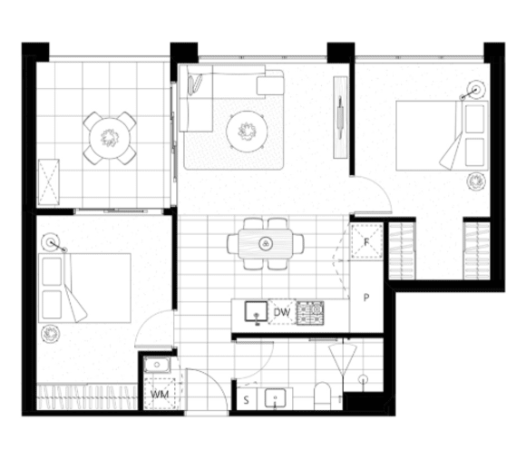 Lincoln Apartments floor plan, two bedroom, one bathroom. Credit: Cedar Woods Solid growth in Melbourne’s west: Williams Landing property values continue to rise