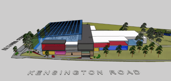 Concept design featuring rooftop solar panels. Credit: City of Melbourne City of Melbourne releases latest concept designs for the Kensington Community Recreation Centre