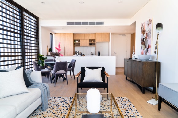 Living area and kitchen. Credit: TWT Property Architectus-designed NewLife Darling Harbour celebrates grand opening