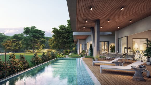 Platinum on Peach Tree's luxury lap pool. Credit: Sundale Platinum on Peach Tree provides idyllic apartment-living for families