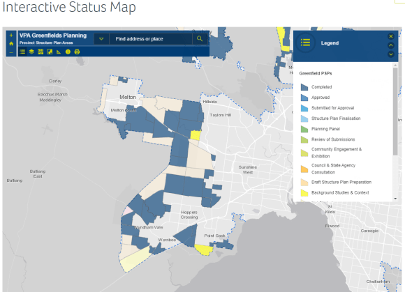 There are numerous approved Precinct Structure Plans in Melbourne's west. Image: vpa.vic.gov.au Precincts and developments that will drive public transport patronage growth in Melbourne's West