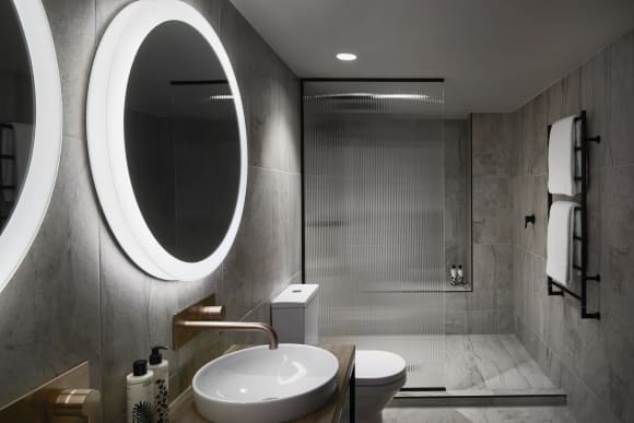 One of the bathrooms which features a Nanotechnology coating
