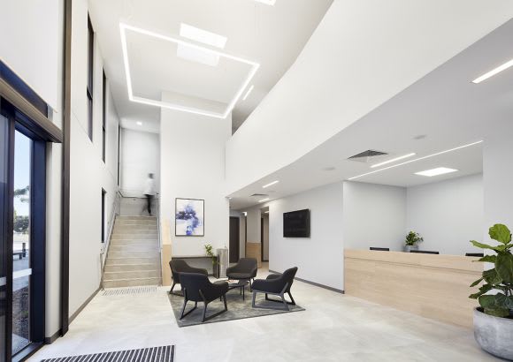 The CityLife entry foyer provides a calm and welcoming space for visitors. Image: Tom Roe Discussing 21st Century church design with DKO's Koos de Keijzer