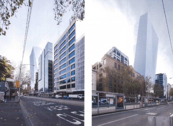 Various montages of the proposed development. © K2LD Jumping at Shadows > 1-5 Queen Street, Melbourne