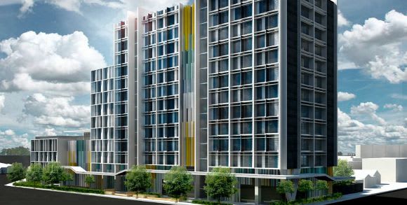 Victoria University Student Accommodation. Image courtesy ADCO Banbury Village leading the Footscray development charge
