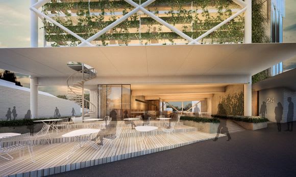 Ground level activation SMA Projects reveals Australia's first above rail line residential building