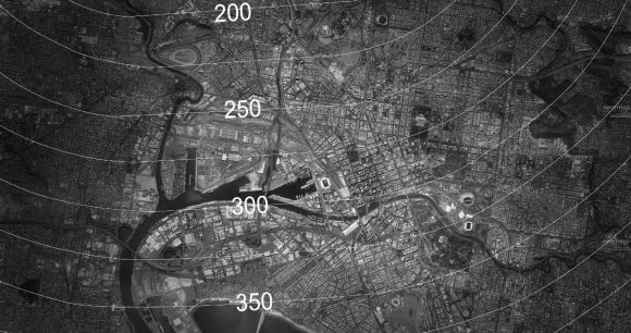 Height limits increase as distance from an aerodrome increases - image supplied by Elenberg Fraser Aviation Impact on Building Development in the Melbourne CBD