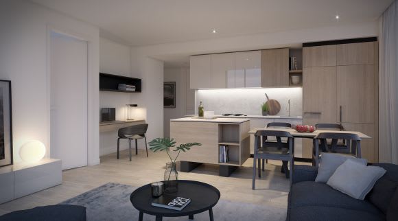 999's living areas reflect the muted material palette. Image: Supplied 999 Box Hill adds to the suburb's growing residential stock