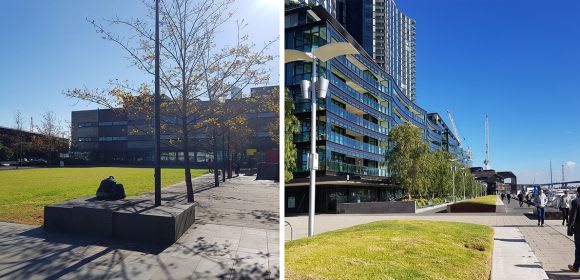 Buluk Park, Library at the Dock and the Victoria Harbour northern promenade. Docklands Places and Spaces, part two: Victoria Harbour