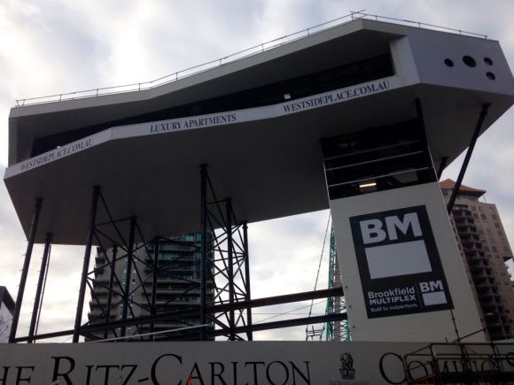 West Side Place's display suite - image by UM user Adrian Melbourne construction highlights - August