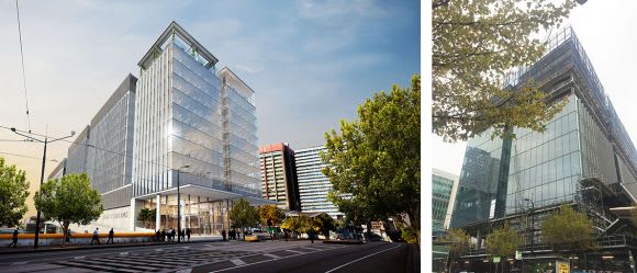 The recently topped out 664 Collins Street. Render: Mirvac Tower Wars Episode V: The Office Strikes Back