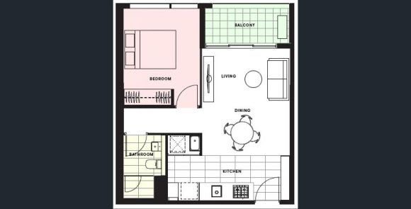 888 Collins Street, 1 bedroom: 48sqm internal, 6sqm external. Source: REA Group Spring Street releases long-awaited draft apartment design standards