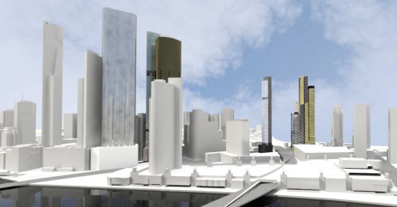 The handy work of Laurence Dragomir aka Blockhead visualising a new Kings Way entry to Southbank. What the Fook: 84-88 Queensbridge Street, Southbank