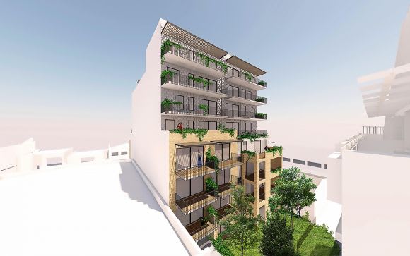 The northern aspect appears much more lightweight and transparent. Image: Architecture Architecture Nightingale Village - Episode VI - Nightingale Coup