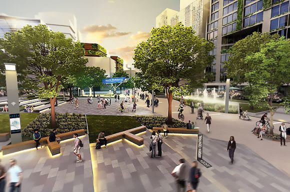 Artist's Impression of Arden Precinct's Civic Heart. Image: Victorian Planning Authority Final Vision for the Arden Precinct released
