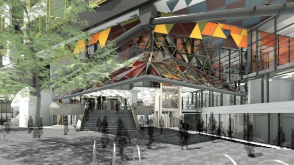 Building 8 projection to Swanston Street. © RMIT University In Detail: RMIT's New Academic Street