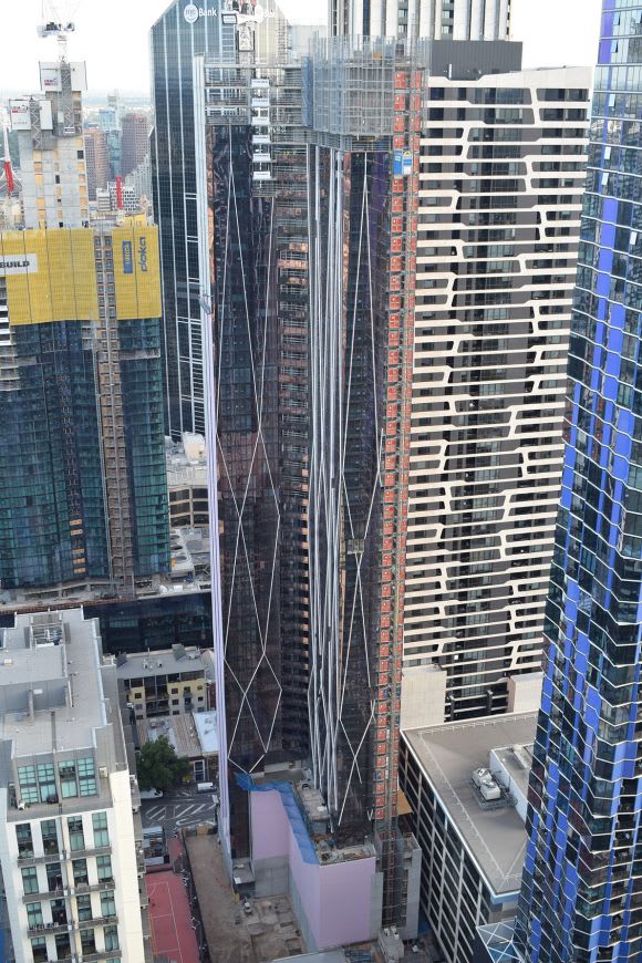 Webcam photo of the now topped-out Avant. Image : Probuild Probuild tops out World Class Global's Avant ahead of schedule