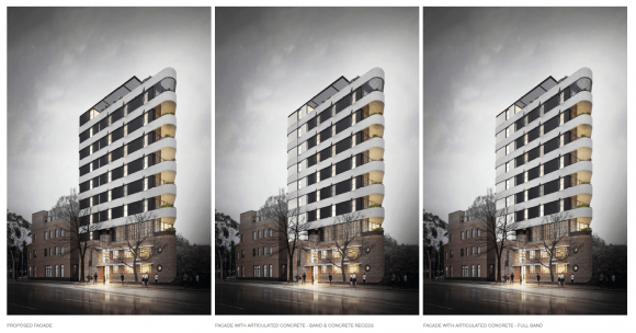 Facade articulation options. Image: Carr Design Group Planning Report Carr's Hoddle Street Development finds favour with Council