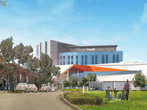 Render of the Casey Hospital expansion - image: VHHSBA John Holland to build the new Victorian Heart Hospital