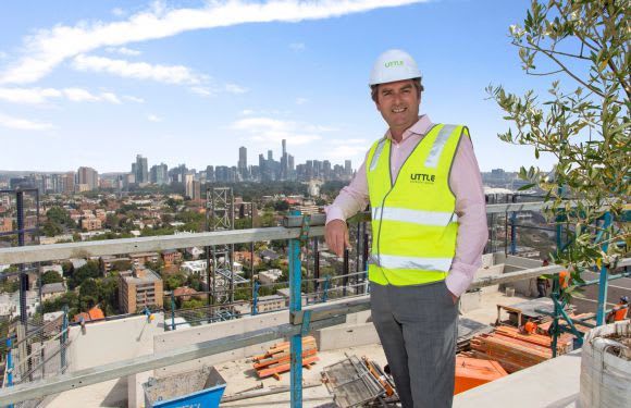Little Projects Managing Director Michael Fox on the rooftop of Central South Yarra. Central South Yarra tops out