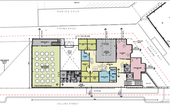 First Floor Plan illustrating programmatic arrangements of Family Services centre. © Hayball Building a Community: Docklands Family Services & Boating Hub