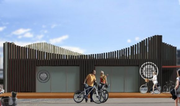 Docklands Community Bike Hub. Image courtesy Good Cycles Docklands Community Bike Hub hopes to add to the social fabric of Docklands