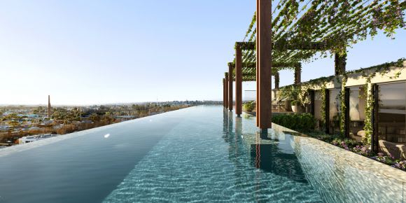 The 20m infinity pool as part of Pace of Abbotsford. Image: Pace Development Group Q+A with Pace's new development manager Georgia Willis