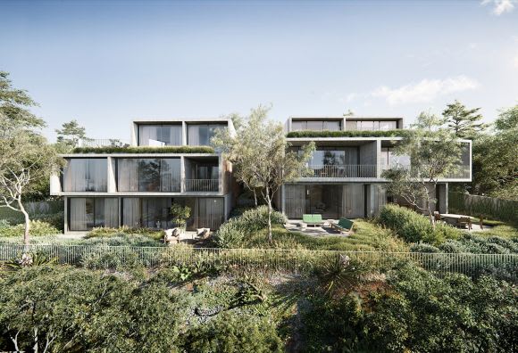 Fenwick's ensemble in-situ. Image: Supplied Another ANGLE - Fenwick adds to Yarra Boulevard's escarpment