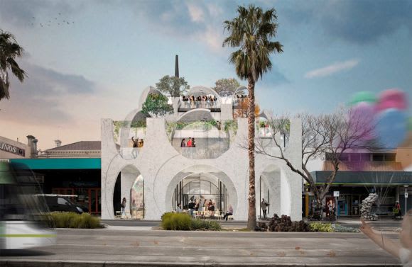 VPC in-situ on Fitzroy Street. Image: Grant Amon Architects and Brearley Architects and Urbanists Winning design for Victorian Pride Centre unveiled