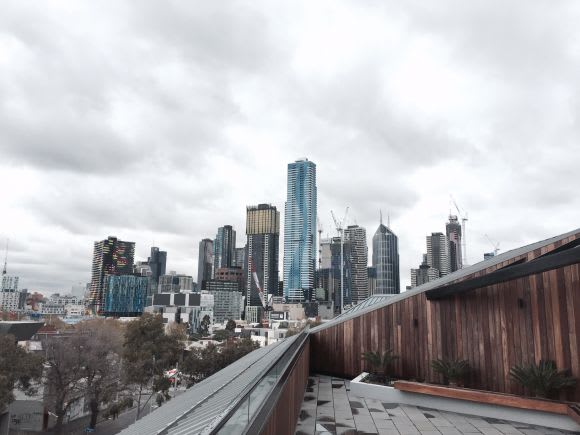 The view of the north of the city from the rooftop. Woods Bagot and Cbus Property's Assembly