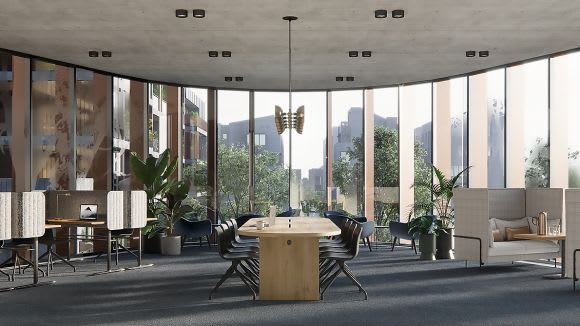 The Hub interiors have a strong focus on tactility and craftsmanship with internally exposed fittings, fixtures and elements. Image: Glenvill The Hub at YarraBend adds to Melbourne's growing co-working market