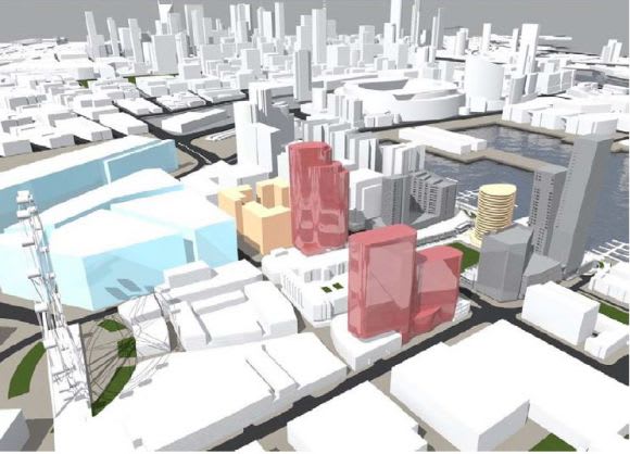 Harbour Town Southern Sites Masterplan Envelopes. Image courtesy Development Plan June 2015 3-43 Waterfront Way refused by VCAT