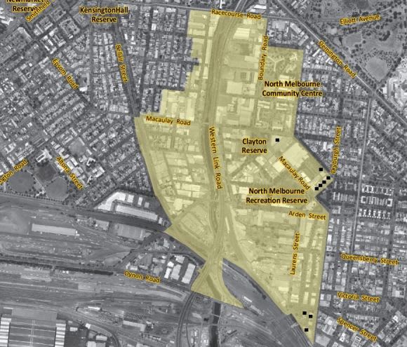 MCC's precinct map with superimposed markers indicating current development The current state of play within Arden-Macaulay