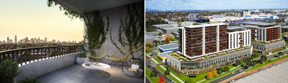 Coburg and Sunshine developments offer views towards Melbourne's CBD Current suburban development sites reinforce the prevailing development trend